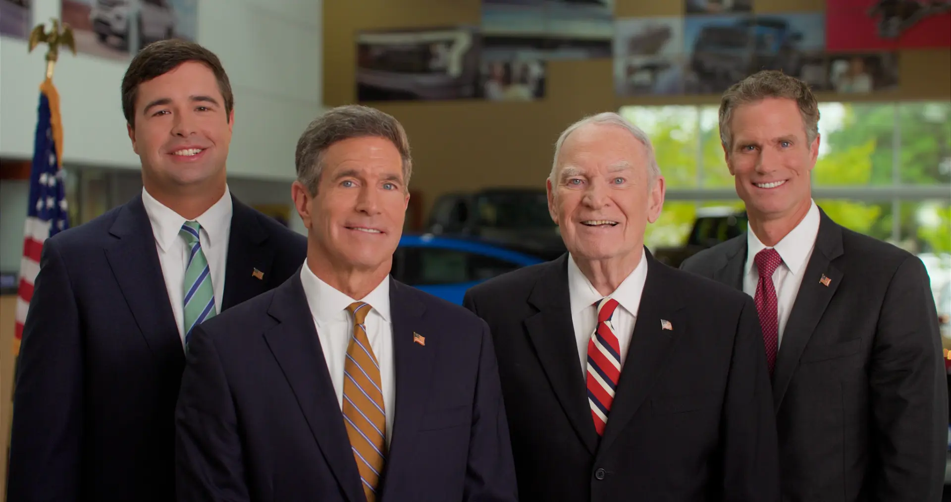 Four generations of the Barton family at the dealership