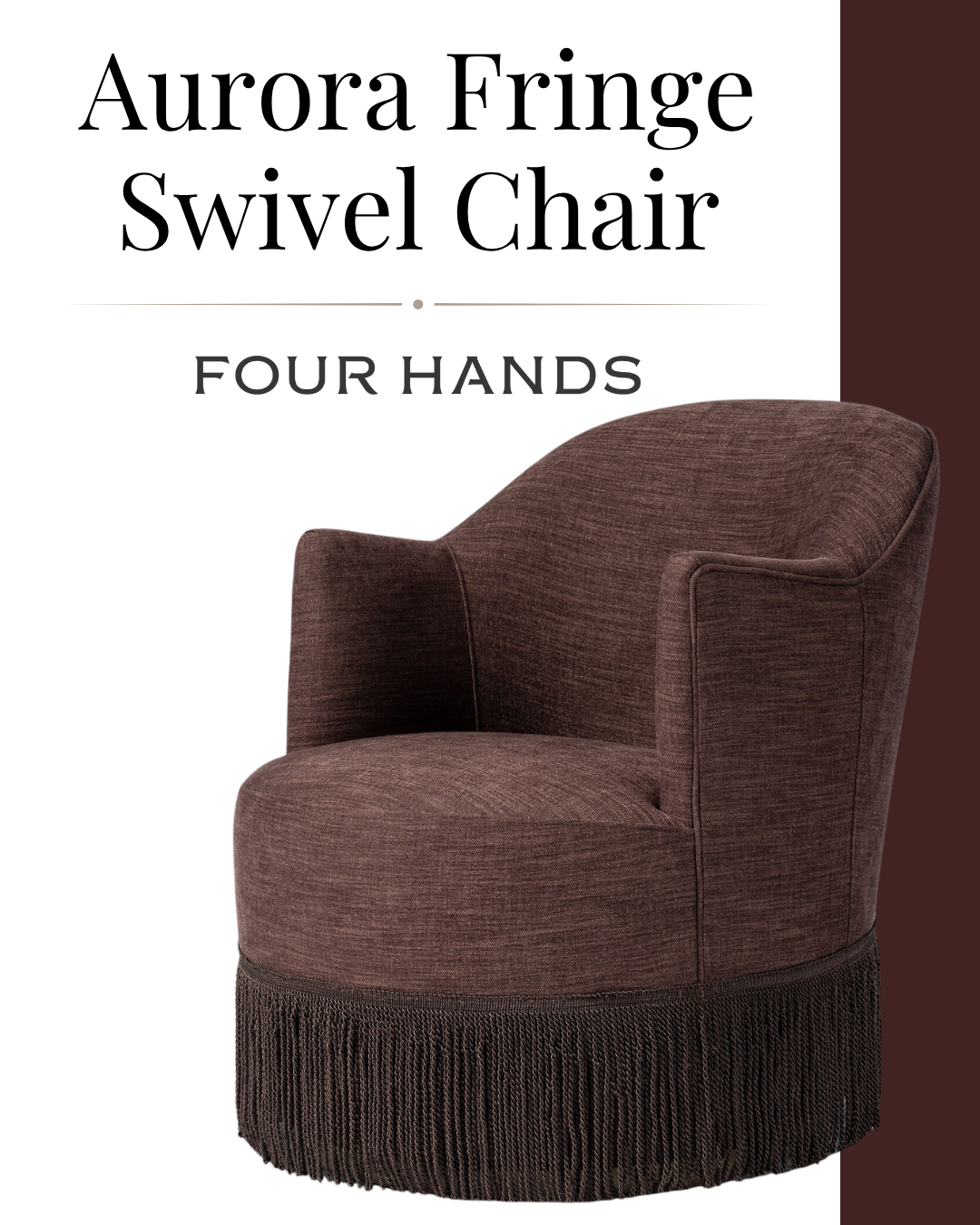 Aurora Fringe Swivel Chair by Four Hands, from The Shops at Carolina Furniture of Williamsburg
