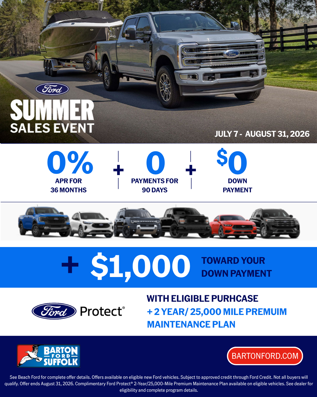 Beach Ford summer sales event campaign