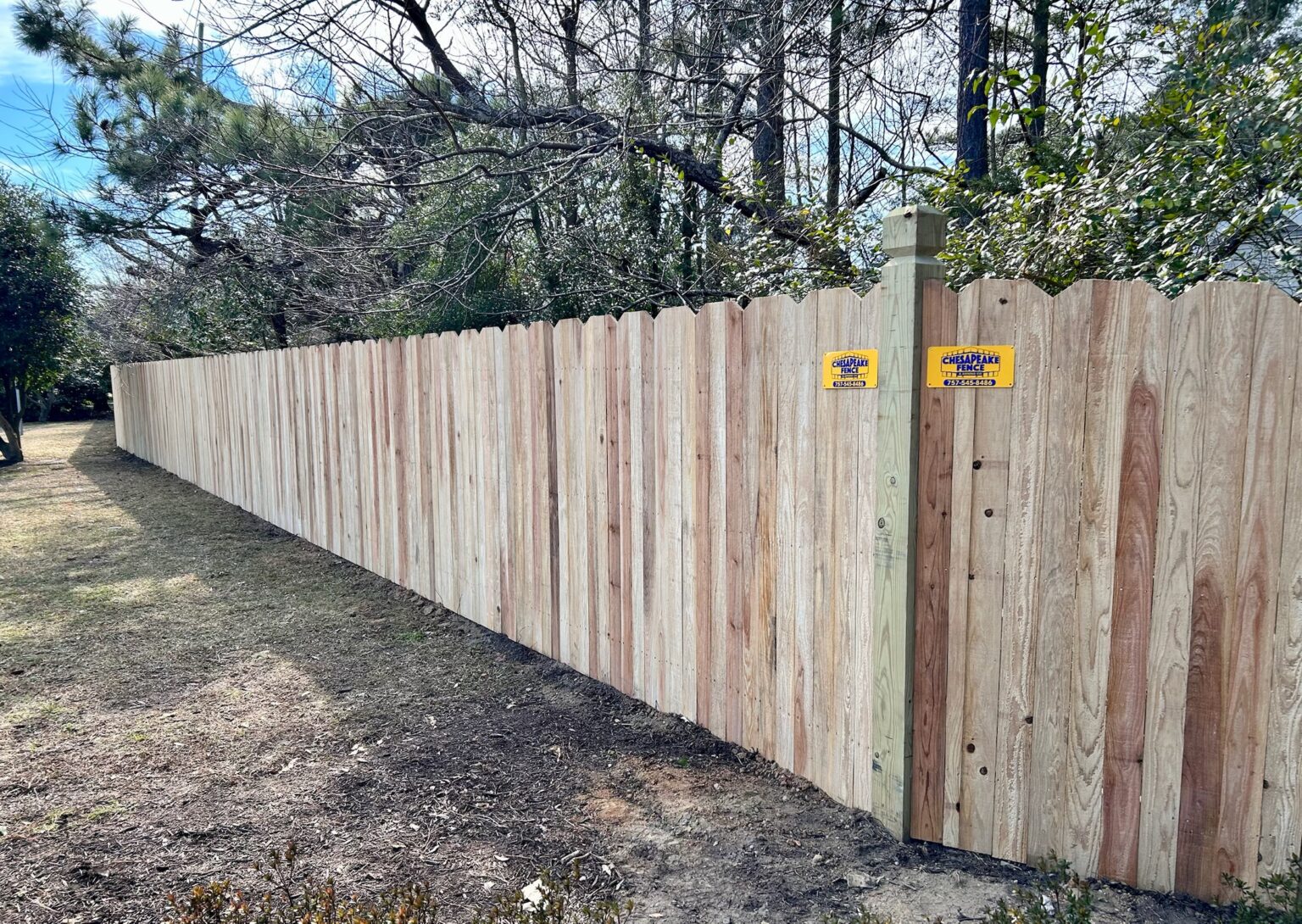 Completed Chesapeake Fence wood fence installation