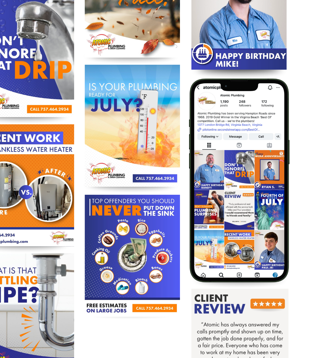 Atomic Plumbing social media results