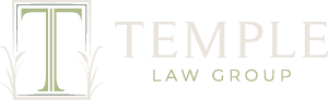 Temple Law Logo Framed T Rev Horizontal